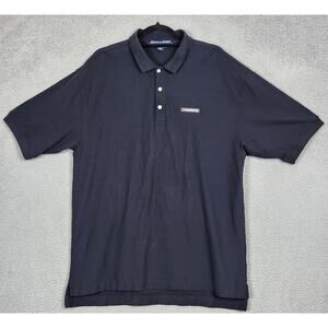DEVON AND JONES Shirt Mens XL Black Polo Hankook Logo 100% Pima Cotton